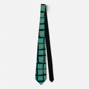 Cravate Jade et Turquoise avec or