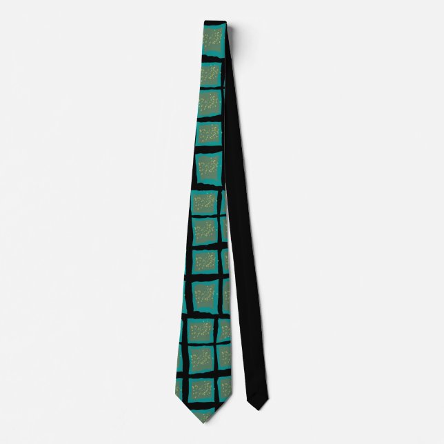 Cravate Jade et Turquoise avec or (Devant)