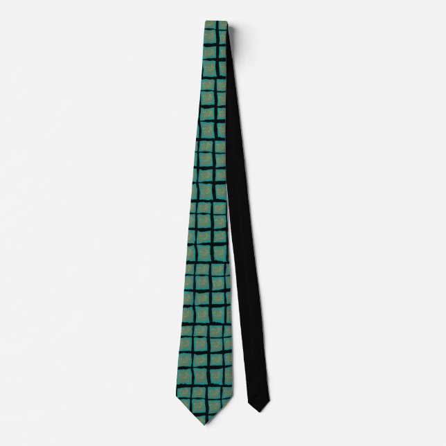 Cravate Jade et Turquoise avec or (Devant)