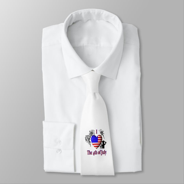 Cravate J'adore le 4 juillet (Attaché)