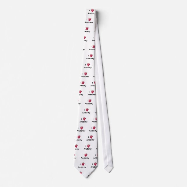 Cravate J'aime l'anatomie avec le coeur humain ! (Devant)