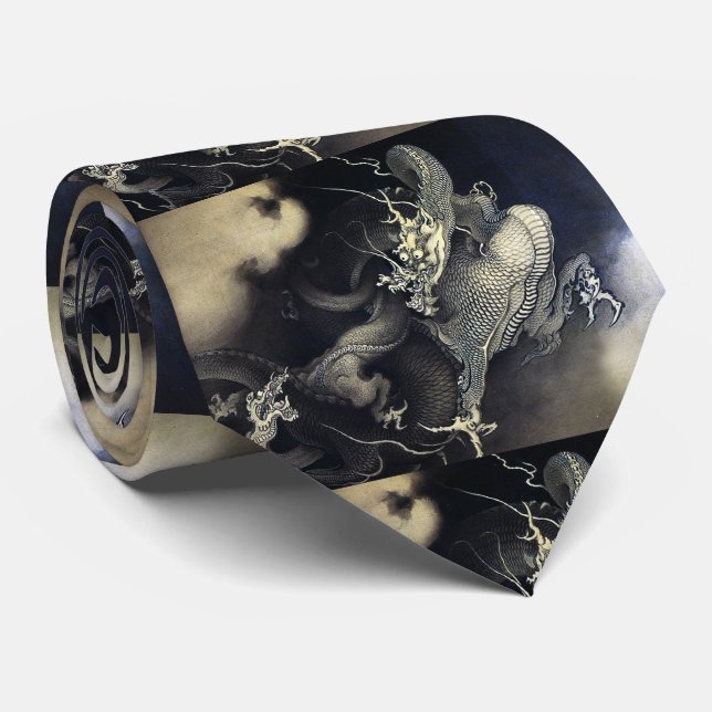 Cravate Japanaise Dragons ク タ イ (Roulé)