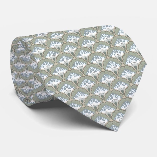 Cravate Japanese art deco style_Earth (Roulé)
