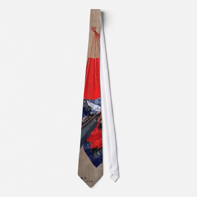 Cravate Japonais cinq fans, Hokusai, Ukiyoe (Devant)