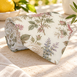 Cravate Jardin de roses anglaises vintage de ferme
