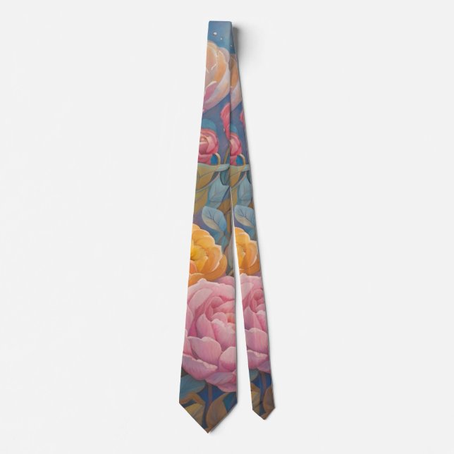 Cravate Jardin Floral Pastel (Devant)