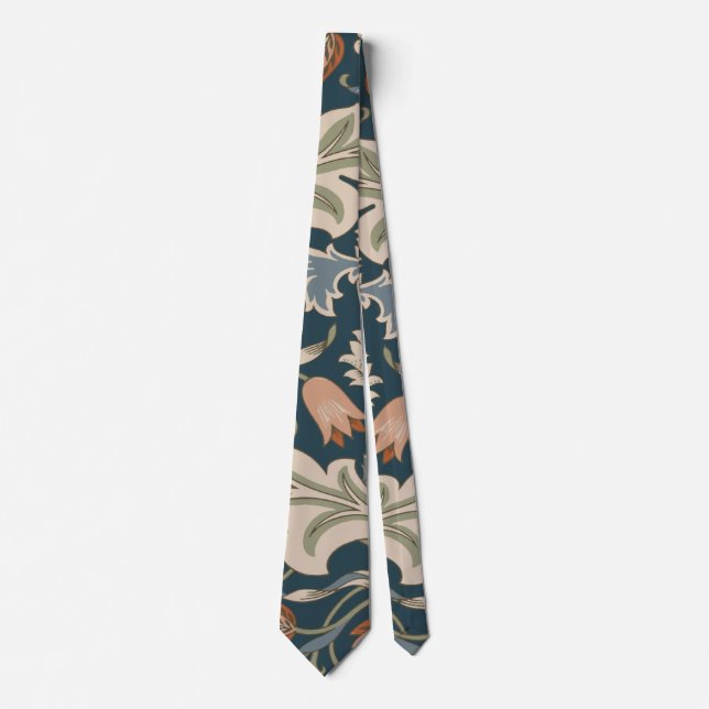 Cravate Jardin Floral William Morris Severn Fleur Classiqu (Devant)