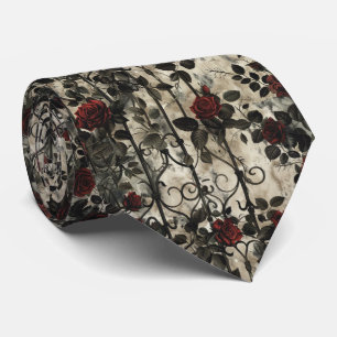 Cravate Jardin gothique victorien Rose Motif