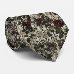 Cravate Jardin gothique victorien Rose Motif