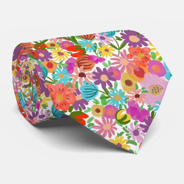 Cravate Jardin Joyeux en Fleur (Roulé)