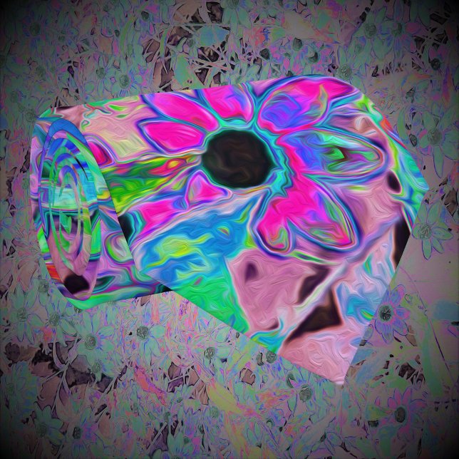 Cravate Jardin pourpre avec fleurs psychédéliques Aquamari (Créateur téléchargé)