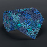 Cravate Jardin succulent en bleu<br><div class="desc">Motif à main avec divers plantes succulents.</div>