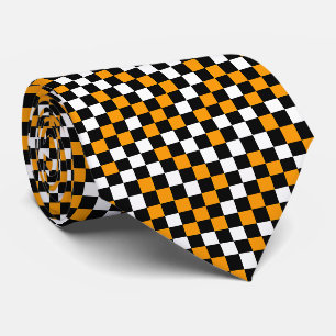 Cravate Jaune à carreaux noir et blanc