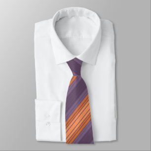 Cravate Jaune avec motif rayé lilas