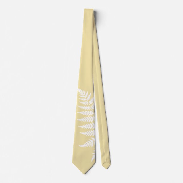 Cravate Jaune Beurre Blanc Fern Simplement Élégant Mariage (Devant)