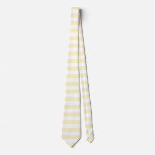 Cravate Jaune Beurre et Rayures Blanches
