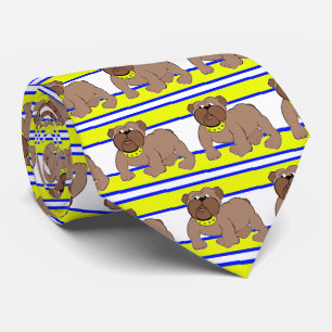 Cravate jaune blanche d'équipe de sports de