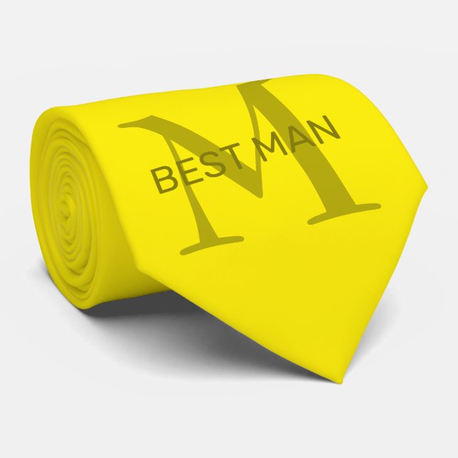 Cravate jaune canari (Roulé)