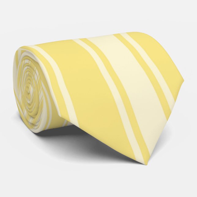 Cravate Jaune (Crayola) Rayure de couleur motif funky (Roulé)