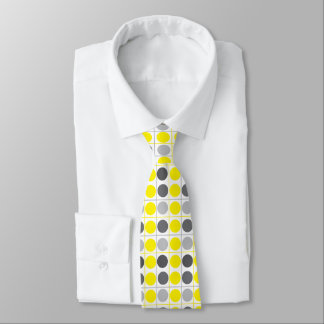 Cravate Jaune Gris à pois