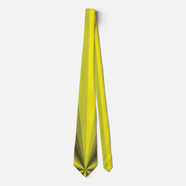 Cravate jaune illusion optique pour homme (Devant)