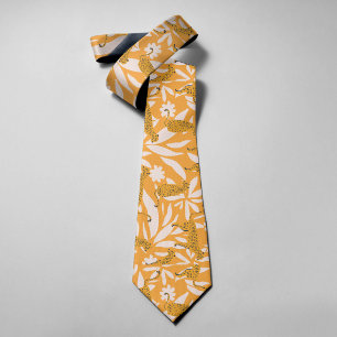 Cravate Jaune mignonne Faune moderne léopards Feuille Flor
