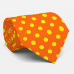 Cravate Jaune Sur Orange Pois Design Motif<br><div class="desc">Arrière - plan couleur orange avec Pois jaunes Répéter sans couture Motif</div>