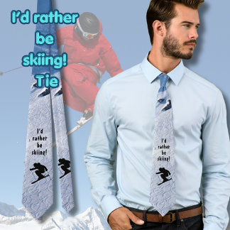 Cravate Je préférerais skier drôle