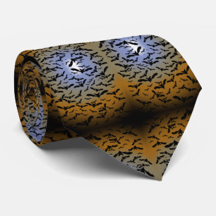 Cravate Je suis partie Batty pour les chauves-souris noire