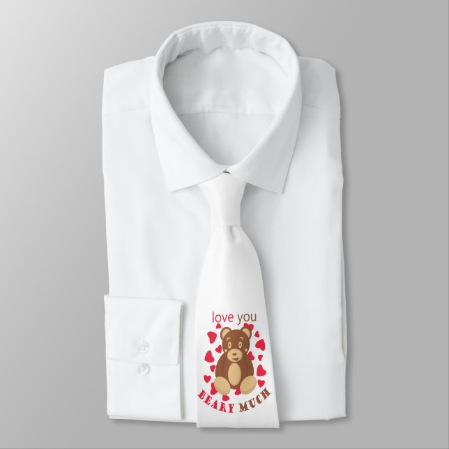 Cravate Je t'aime beaucoup pour la Saint-Valentin (Attaché)