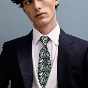 Cravate Jets Oiseaux William Morris Inspiré Hommes