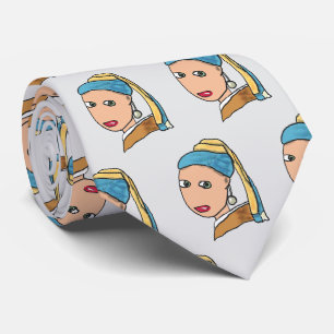 Cravate Jeune Fille au Collier de Perles