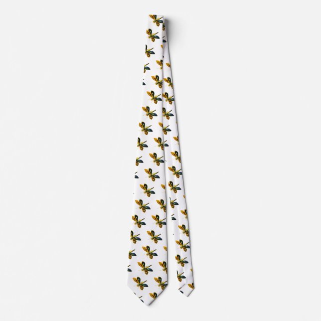 Cravate JEWEL DRAGONFLY ANTIQUE, Blanc (Devant)