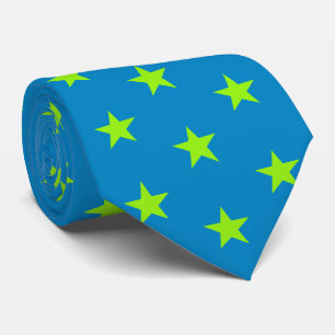 Cravate Jockey soies bleu avec Lime Green Stars Derby