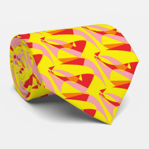 Cravate Joie jaune, orange, rouge et rose
