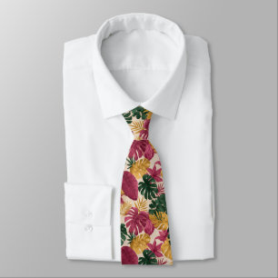 Cravate Joli cadeau de Noël pour lui Fleur tropicale