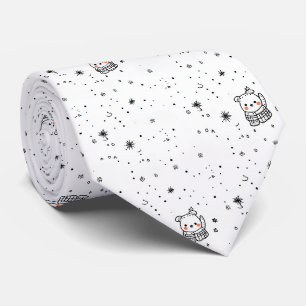 Cravate Joli flocon de neige d'ours polaire d'hiver