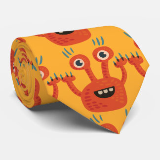 Cravate Joli Monstre Orange Enfants