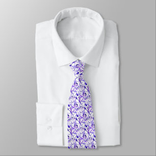 Cravate Joli motif abstrait de lignes aquarelles violettes