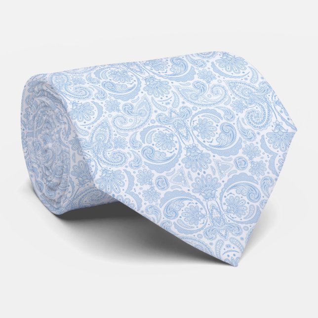 Cravate Joli motif bleu landley (Roulé)