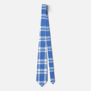 Cravate Joli motif carreaux bleu gingham rétro