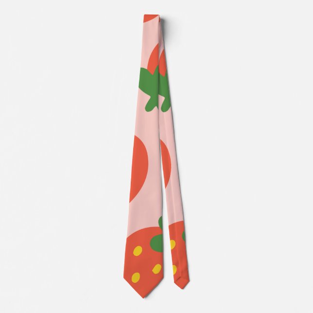 Cravate Joli motif de fraise (Devant)