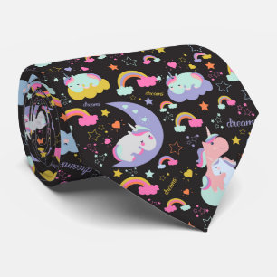 Cravate Joli motif de licorne aux rêves magiques
