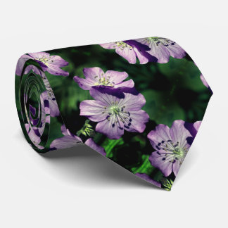 Cravate Joli Motif de paire de fleurs de géranium violet
