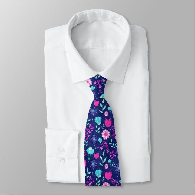 Cravate Joli motif floral de fond (Attaché)