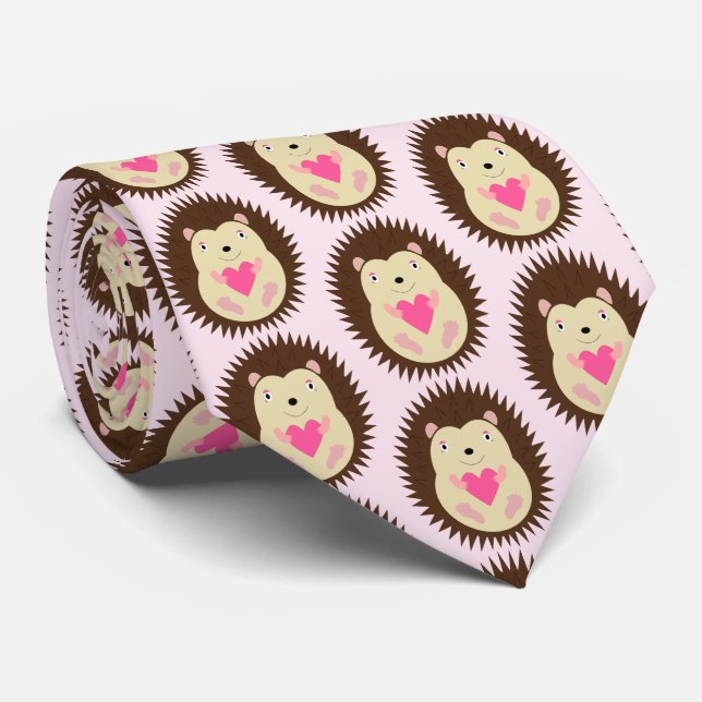 Cravate Jolie Bébé Fille Hérisson Rose Motif (Roulé)