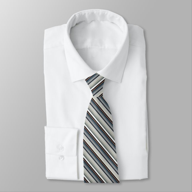 Cravate Jolies rayures grises et blanches (Attaché)