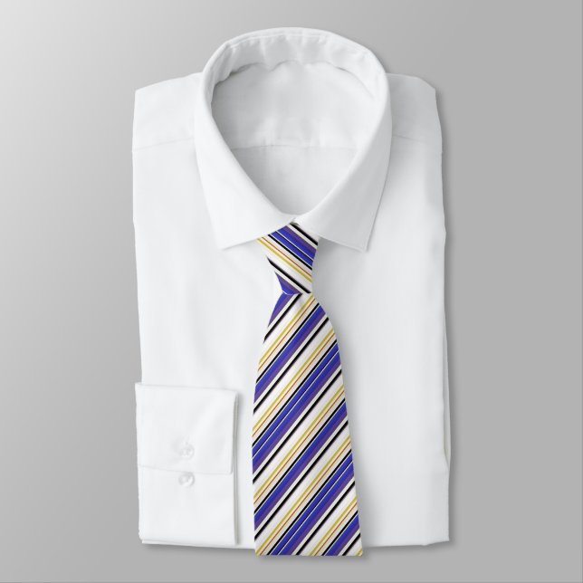 Cravate Jolies rayures violettes blanches (Attaché)