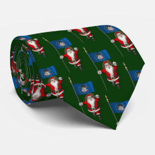 Cravate Jolly Père Noël Avec Drapeau De L'Utah