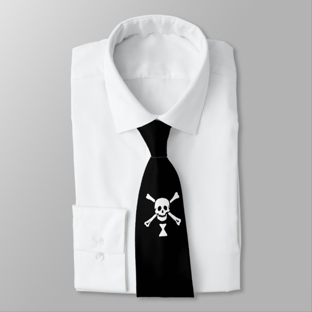 Cravate Jolly roger Drapeau Emanuel Wynne Pirate (Attaché)
